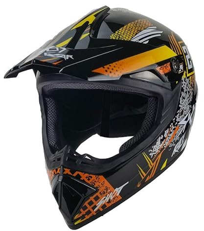 Kinder Crosshelm Hot-Shot AHP – Motorradhelm für Kinder, ABS-Schale, robuster Kinderhelm für Downhill, Quad und Motocross, Orange, Größe M, 55 – 56 cm
