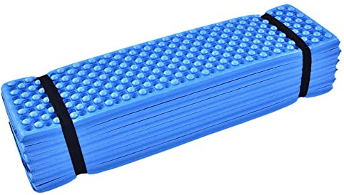 Lwuey Materassino Pieghevole Campeggio, Materasso Leggero Schiuma Pieghevole XPE Struttura Uovo Escursionismo Trekking Cuscino Impermeabile Seduta Morbida Picnic Aperto 185 x 55 cm(Blu)