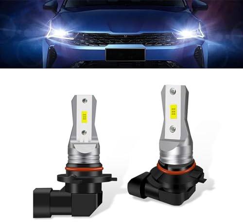 Yumfugu 2 PCS 9006 Car Fog Light Bulb, 1800LM 6000K Alloy Shell CPS Ceramic Lamp Bead GSP Light Source Lamp, Lug-and-play Installation Accessories, Compatible with Most Cars, Motorcycles (White)