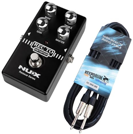 Nux effektenhet rektto-distortion pedal keepdrum gitarrkabel