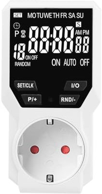 Zeitschaltuhr Schuko Steckdose mit Display 3680W/16A 18 Modi konfigurierbar Countdown Zufallsssteuerung