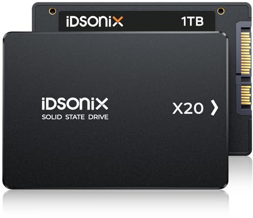 iDsonix SATA SSD 1TB 2,5 Zoll SSD Festplatte Intern, 560MB/s Lesen, 480MB/s Schreiben, mit 3D NADA Flash & Datenschutz, Ideal für Laptop, Desktop(PC), X20