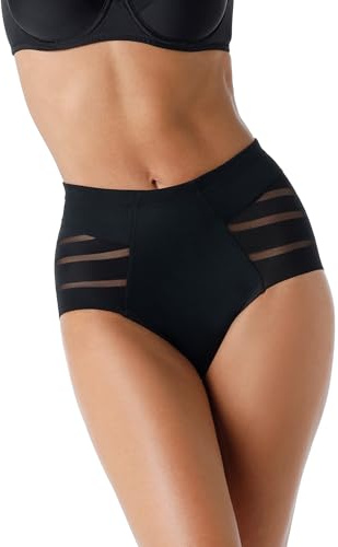 Lovable Guaina Modellante Vita Media in Microfibra e Tulle | Contenimento Medio Effetto Pancia Piatta | Shapewear Invisibile | Fancy Shaping Donna, Nero, M