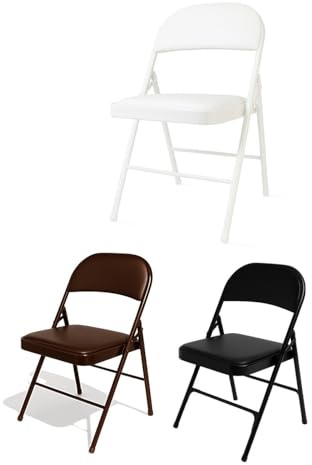 Jardin202 - Silla Metálica Acolchada Plegable 80x46x46 cm | Ideal para Hogar y Eventos | Pack 2 uds (Blanco)