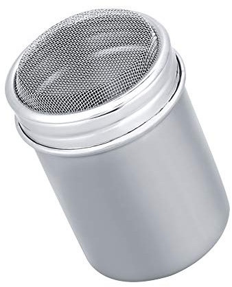 Shaker in polvere, shaker in acciaio inossidabile in acciaio inossidabile in polvere con coperchio di plastica per il condimento al caffè sale (304 Piccola rete concava)