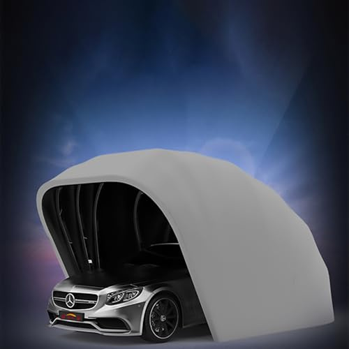 Garage Auto Pieghevole Semiautomatico, Posto Auto Coperto Per Garage Semplice Telescopico Pieghevole In Acciaio Inossidabile, Protezione Per Tutte Le Stagioni(18,1ft×8,2ft×7,6ft)