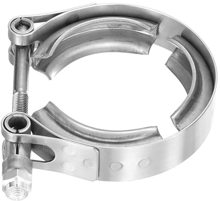 QUARKZMAN 1,75 304 rostfritt stål V-pannband för avgassystem avgasrör utbytbara avgastillbehör justeringsområde 45 mm/1,77 tum