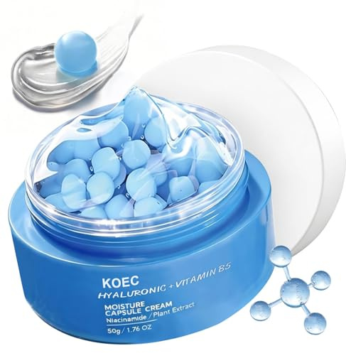 Capsule Cream Acido Ialuronico Viso, Crema Viso Antirughe Acido Ialuronico Capsule, Crema Viso Idratante Donna, Idratazione a Lunga Durata 120 Ore, Protezione Barriera e Lenitiva