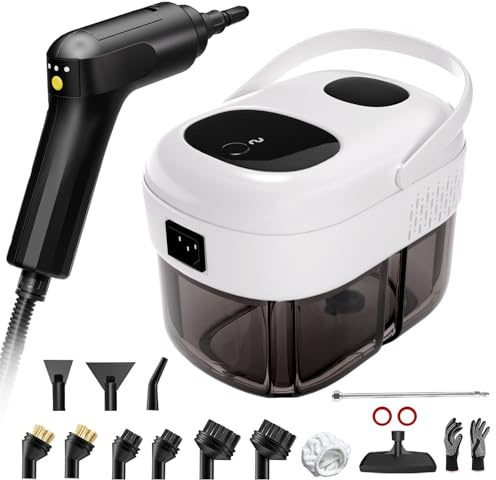 Pulitore a Vapore Alta Pressione, Impugnatura Regolabile 3 Livelli, Riscaldamento 15s, 1.4L Steam Cleaner, Portatile Pulitore a Vapore Per Casa, Cucina, Bagno, Auto, Pavimenti, Mobili