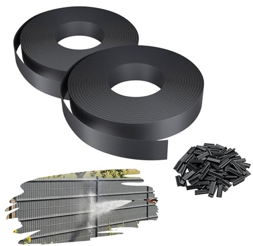 YRHome 300m Bandes de Protection visuelle PVC 4,7cm 14,80㎡ pour Grillage Double Fil, résistant UV & intempéries, occultant Jardin Balcon terrasse, 450 Clips de Fixation Inclus, Anthracite