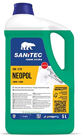Neopol Piatti Gel, Detergente Ultraconcentrato Per Il Lavaggio Manuale Delle Stoviglie, Limone - 5 Kg