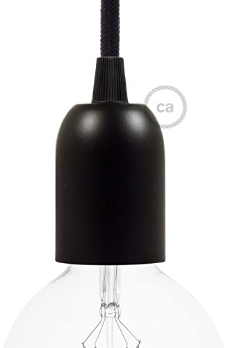 creative cables - Kit portalampada E27 semisferico in Metallo - Nero