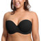 Delimira Women's Strapless Bra Push Up for Bigger Bust Multiway Underwire Smooth Bandeau Bra Black 36E