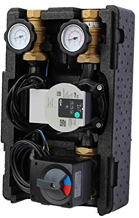 ENVIRON - Pumpengruppe Profimix EN001T DN25 mit Drei-Wege-Mischer, Stellmotor 230V und Wilo Hocheffizienzpumpe | Heizung Fußbodenheizung Mischer Mischermotor Heizungsmischer Umwälzpumpe Heizungspumpe