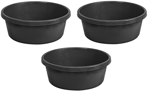 KADAX Vassoio di Mortaio, Secchio da Costruzione, Secchio di Mortaio con Manici, Secchio di Mortaio in plastica, Secchio Rotondo Cantiere, Giardino, Secchio d'Acqua Stabile, Secchio di (3, 11 L)