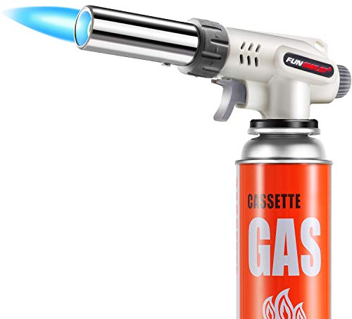 FunOwlet, Soplete de butano para cocina, antorchas culinarias, cabeza de chef profesional, llama ajustable para Sous Vide, Creme Brulee, hornear, barbacoa (gas butano no incluido)