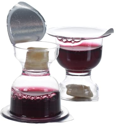 Chalice Prefilled Communion Cups 100 Count | Concord Grape Juice & Bread | Elegant Church-Ready Design | Tray & Seatback Pew Compatible