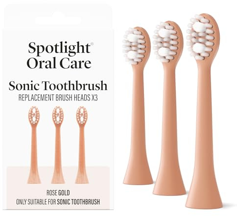 Spotlight Oral Care Sonic Toothbrush Replacement Heads - 3 Pack | Made by Dentists | Micro-Action Bristles Target Plaque, Staining & Bad Breath | 9-Month Supply | Fits Spotlight Sonic Toothbrush Only