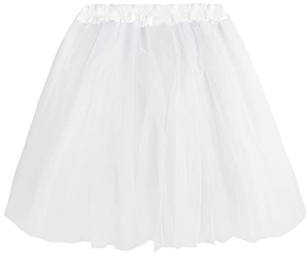 JOPHY & CO. Tutú Niña en Tul Fiesta Baile (código 716), Blanco 40 cm, Talla Única
