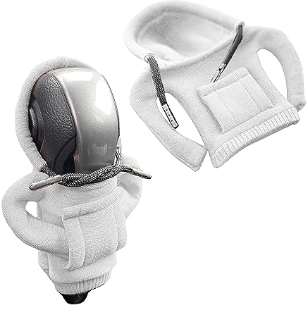 YEJAHY Gear Knob Hoodie, Gear Knob Cover, Gear Shift Hoodie Cover, Funny Hoodies Gear Lever Decoration, for Car Decorative (White)
