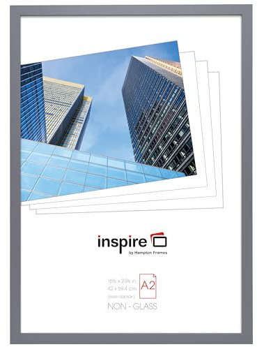 Hampton Frames ZURICH ZURA2GRYX-PK1 Cadre photo gris en acrylique (sans verre) A2 (42 x 59 cm)