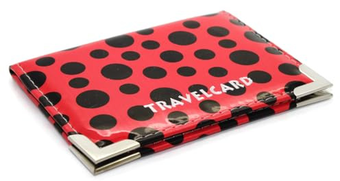 HITHIKA - New Leather Oyster Travel Card Bus Pass Holder Wallet Rail Card Cover CASE (Red(Polka Dot))