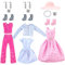 LGWJHCY 20 Stück Kleidung und Zubehör für Puppen,Inklusive Schöne Kleider Tops, Hosen,Viele Kleine Accessoires Geeignet für Puppe, Mädchen Kinder