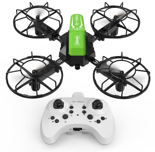 LE-IDEA Zusammengebaut Drone mit Wettbewerbsmodell, RC Quadcopter mit 3 Geschwindigkeitsmodi Headless Modus, Mini Drone mit Propellerschutz und 2 Akkus Educational Aircraft für Anfänger