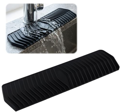Culinavog Alfombrilla para Fregadero Silicona, Protector Salpicaduras de Fregadero, Alfombrilla de Grifo Estrecha, Alfombrillas Escurreplatos para Proteger Encimera de Cocina y Baño