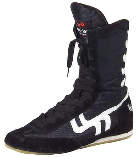Chaussures de Boxe pour Femmes, Baskets Hautes pour boxeuse, Lutte et Combat, Bottes de Boxe Respirantes,Noir,41 EU