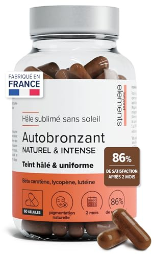 Autobronzant Naturel & Intense - 86% De Satisfaction Après 60 Jours, Pigments Naturels - Teint Hâlé & Lumineux Sans Soleil - Beta Carotene, Vitamines D & E - 60 Gélules - Vegan - Beyond Elements