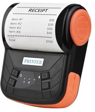 CCZRD Impresora De Recibos Portátil 80mm, Térmica Inalámbrica BT Borcode, Facturas Móvil, Comando Impresión ESC/POS For Pequeñas Empresas Impresión Rápida Nítida Cada Etiqueta
