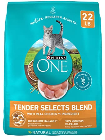 Purina ONE Natural Dry Cat Food, Tender Selects Blend With Real Chicken - 22 lb. Bag