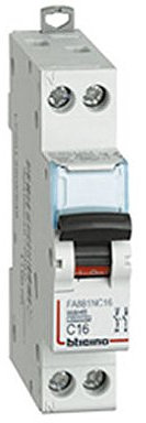 INTERRUTORE AUTOMATICO 1P N 10A 6KA BTICINO FN881C10 1 MODULO