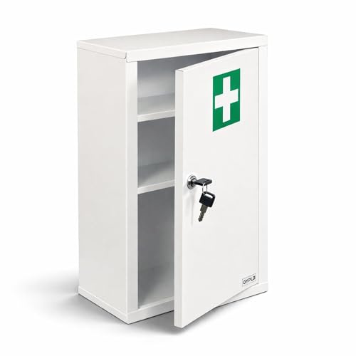 Oypla Wall Mounted Metal First Aid Medicine Medical Cabinet Locker