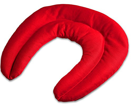 Cojín cervical con cámaras de color rojo cereza – Cojín de semillas de uva – Cojín cervical – Cojín térmico para el cuello