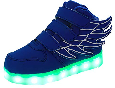 Sily Life Unisex Enfants Garçon Fille LED Lumineuse avec des Ailes Chaussures Securité Mode 7 Couleurs Clignotants USB Rechargeable Mutilsport Shoes Décontractée Sneaker