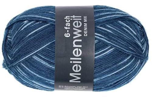 Lana Grossa 6-fädiger Sockenwollklassiker 150g Denim Mix