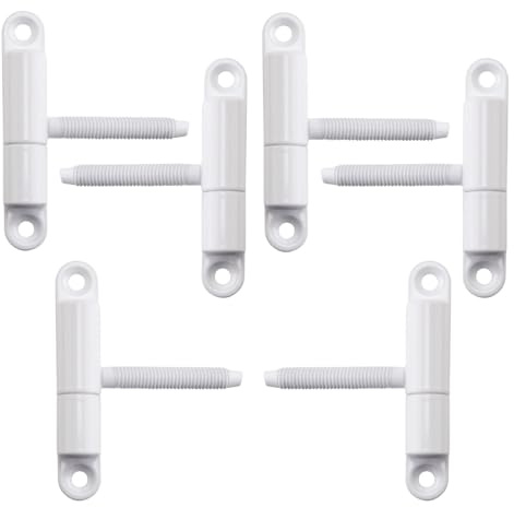 SOTECH 6 Pièces Paumelles à Percer 15 x 83 mm Avec Tenon M8 x 47 mm - Charnières de Rénovation pour Portes Intérieures à Visser/Percer (Acier Blanc)
