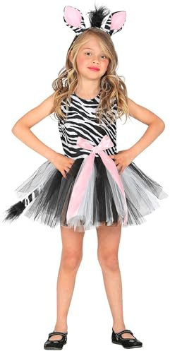 W WIDMANN MILANO Party Fashion – barndräkt zebra, klänning med tutu, djurkostym, karnevalkostym
