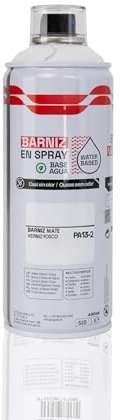 BESCH Pintura en Spray Base Agua 400ml – Ecológica, Sin Olor, para Madera, Plástico, Metal y Cartón – Cobertura Uniforme y Secado Rápido - Barniz Mate, 1 unidad