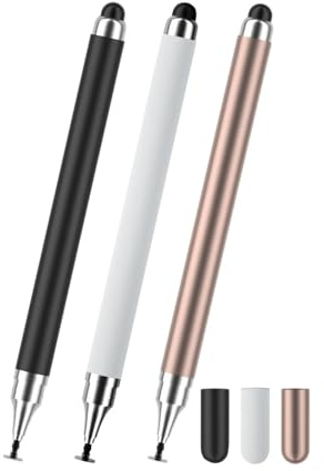 3 Pack Stylus Pens for Touch Screens, 2 in 1 Universal High Sensitivity High Precision Tablets Pens for Smartphones, Android, Tablets, and Other Touch Screens
