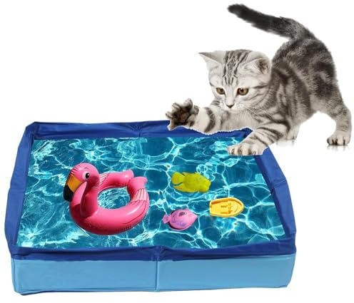 Genérico Piscina para el Perrito - PVC Pet Pet Puppy Bathing Bañera | Bañera de Perro Tina en Forma Cuadrada | Espacio de Ahorro no Inflable para Gatos de Cachorros Otros Animales