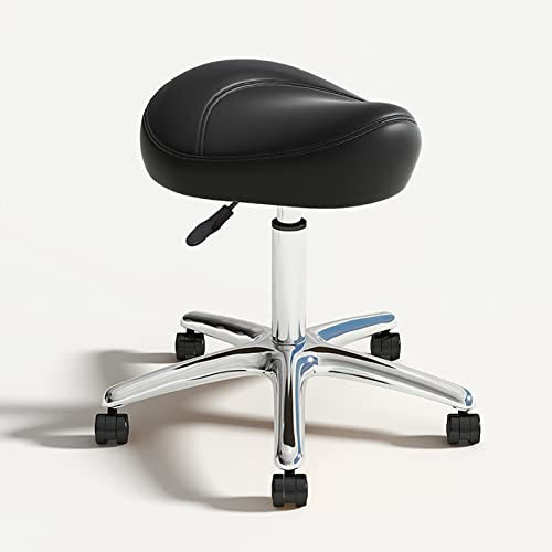 RiouPsithuric Tabouret Selle, Tabouret réglable avec roulettes - Chaise pivotante Ergonomique à roulettes pour Laboratoire, Clinique, Salon, Dentiste, Massage, Bureau et Maison Conception Robust