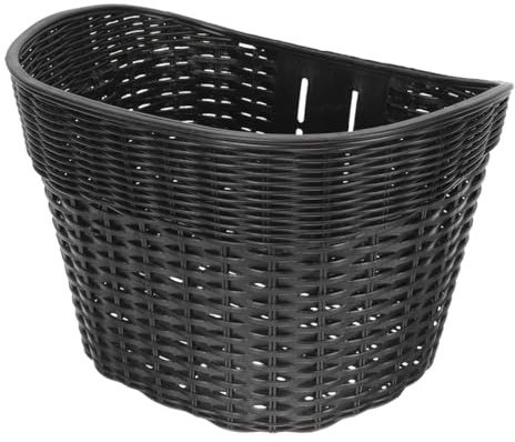 Kichvoe Cesta para Manillar de Bicicleta Tejida, Cesta Desmontable de Mimbre Pequeña, Práctica para Transportar Verduras y Uso Diario en Bicicleta Urbana