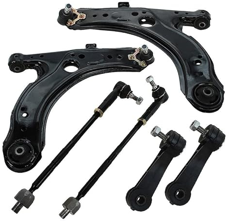 BESTPRICE 2x braccio di controllo asse anteriore inferiore sinistro e destro con giunto sferico, 2x asta di accoppiamento anteriore, 2x tiranti,