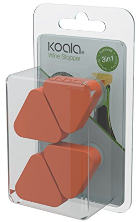 Koala 6606JJ01 4 Tapones para Botellas, Poliestireno, Naranja, Talla Unica