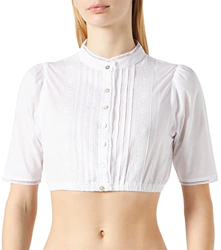 Stockerpoint Women's Bluse B-7086 Trachtenblusen, White (White White), 36