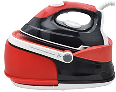 Necchi - Ferro da stiro a caldaia, 2600W, serbatoio acqua rimovibile 1900ml, temperatura regolabile da termostato per tessuti diversi, pompa elettrica, piastra in ceramica, ricarica continua