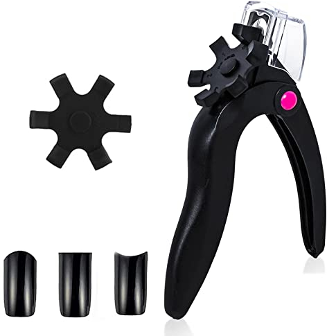 Falsche Acryl-Nagelknipser, professionell Verstellbarer Kunstnagel-Trimmer, Nagel Catcher Trimmer Mit Drehteller für verschiedene Nagelformen, Schwarz